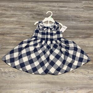 Carter's Navy and White Plaid Dress